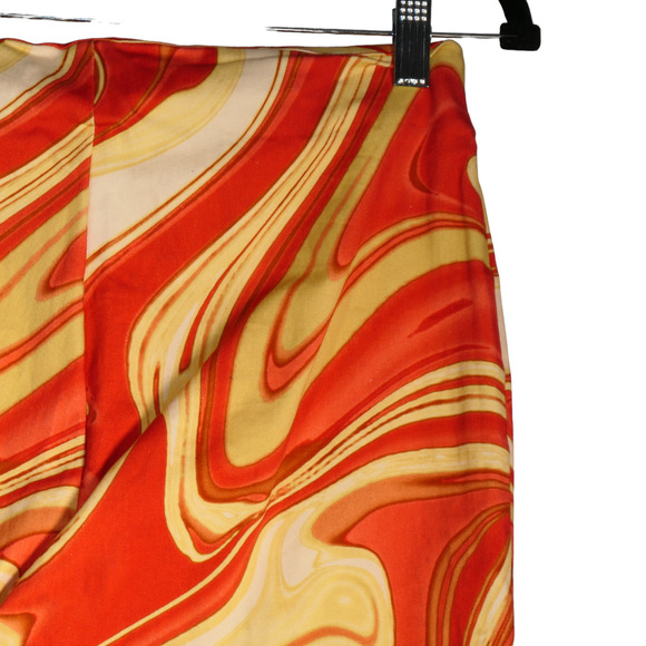 Hosberg Pants Womens Medium Orange Yellow Wide Leg Retro 70s Statement Piece - Picture 7 of 8